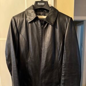 Wilsons Leather womens leather coat - black - medium